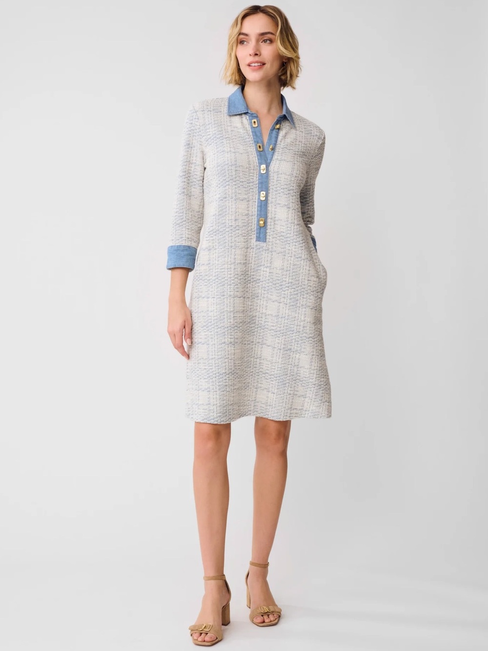 J. McLaughlin Rollins dress Brown/Ivory  Patterned Tunic Dress NWT SZ L